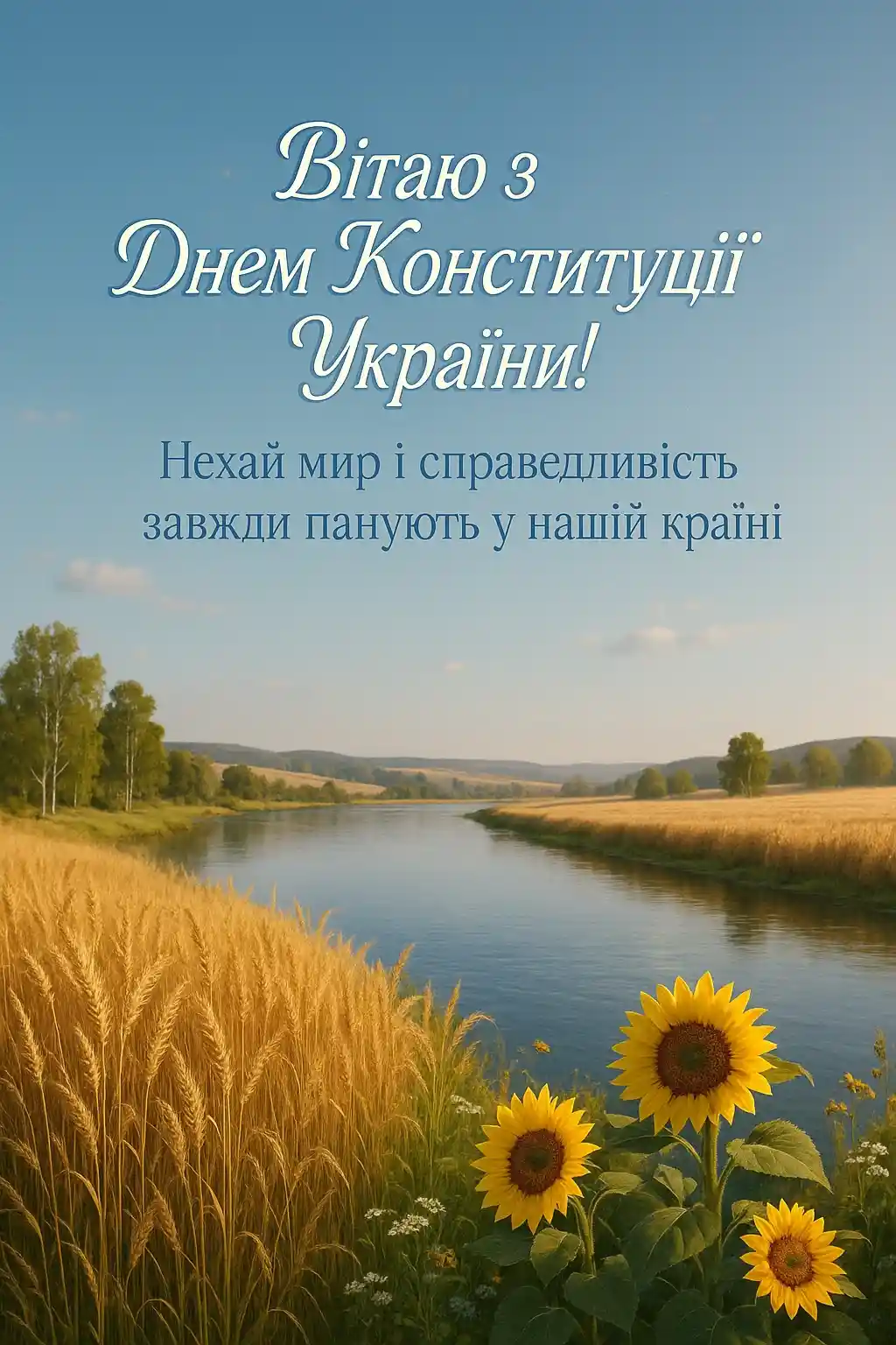 Привітання з днем конституції України