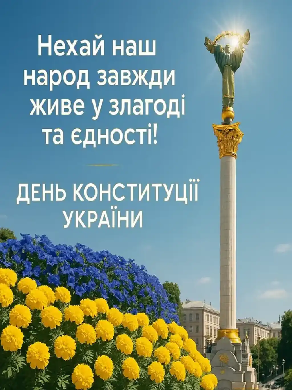 Привітання з днем конституції України