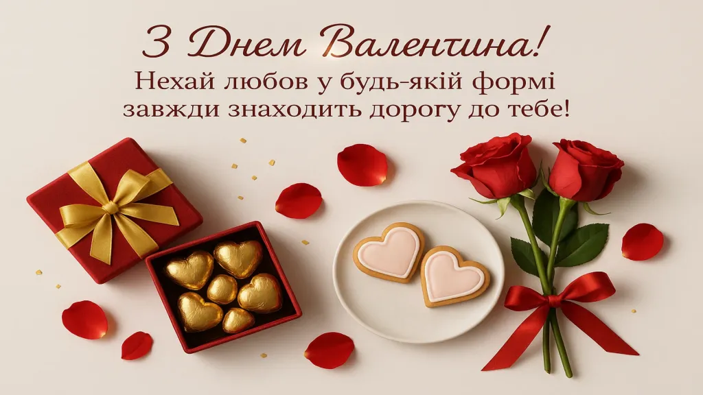 Дружні привітання з днем святого валентина