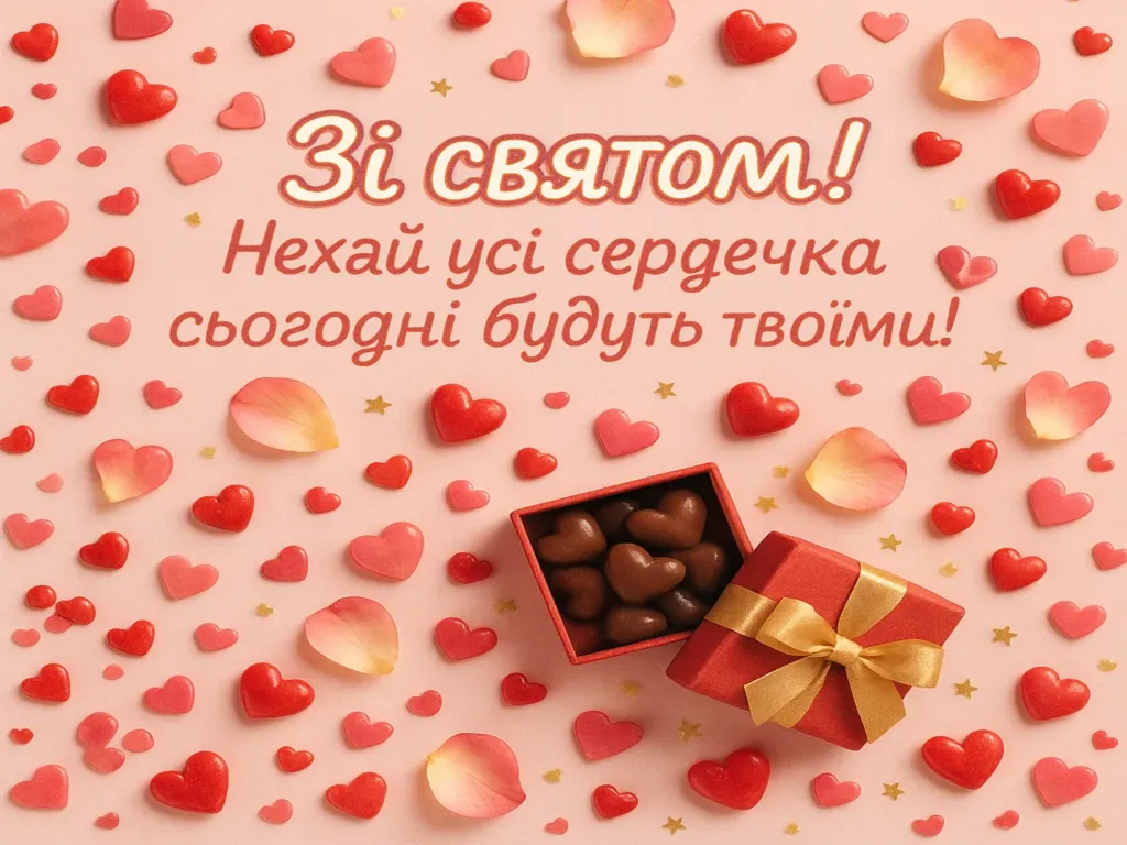 Дружні привітання з днем святого валентина