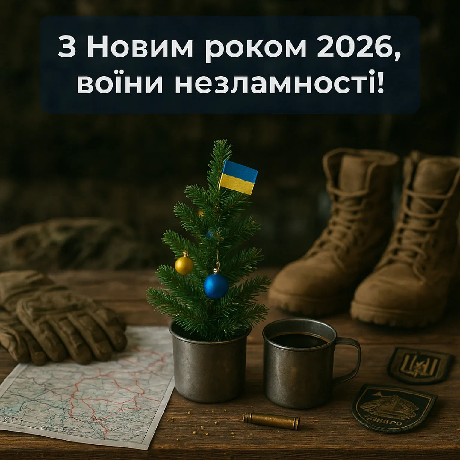 Привітання з Новим роком 2026 для військових