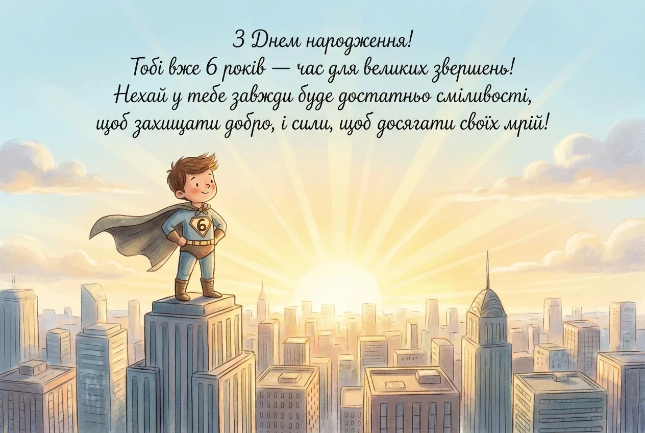 з днем народження 6 років хлопчику