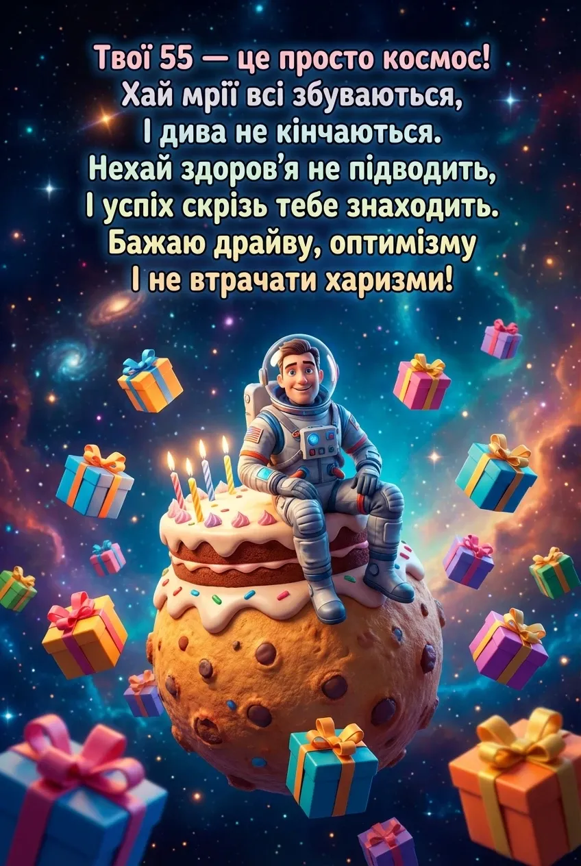 з ювілеєм 55 чоловікові
