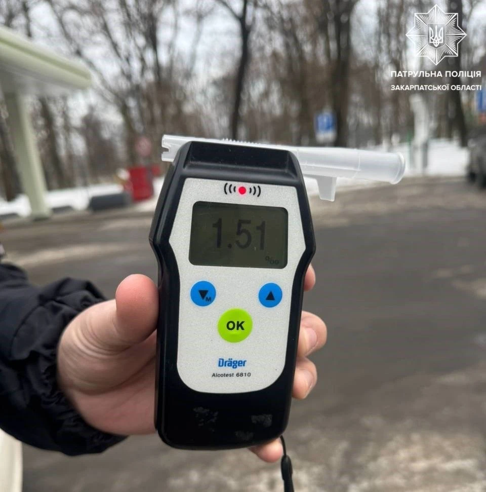 В Ужгороді водія зупинили за п’яне керування та відсутність прав