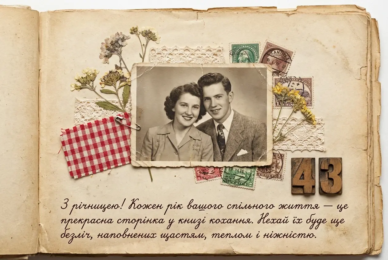 43 роки весілля