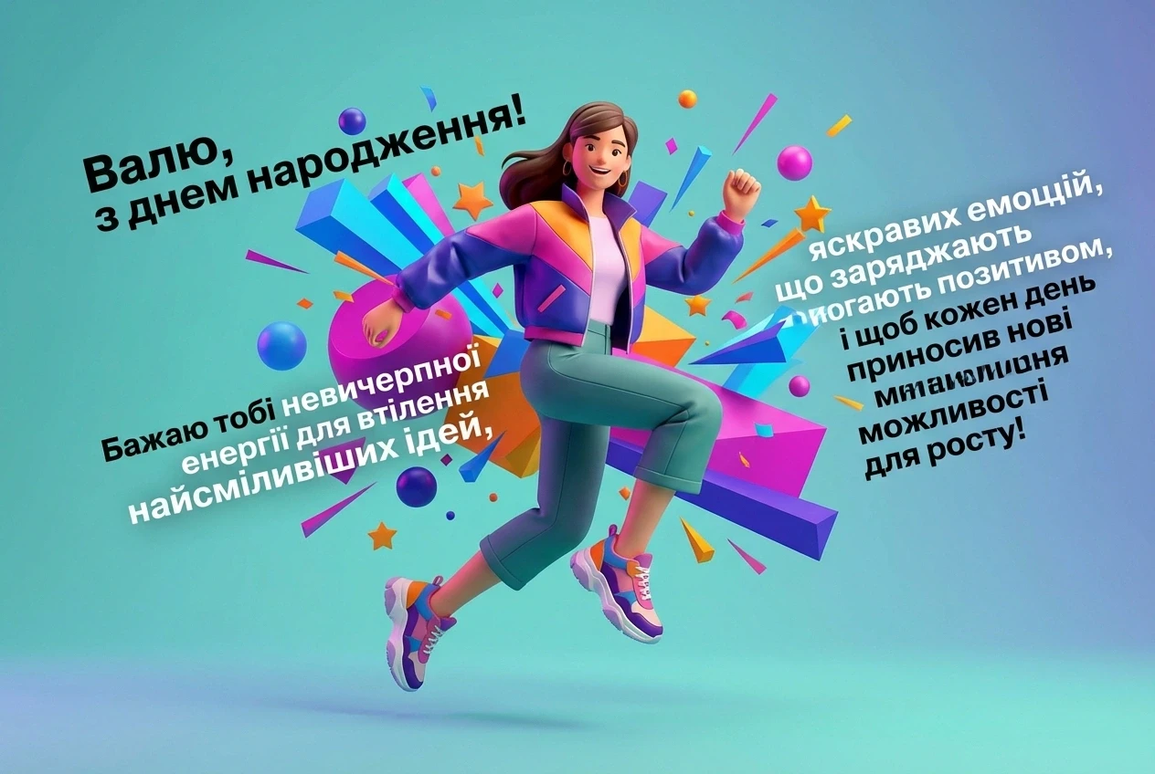 з днем народження Валя на українській мові (жінці)