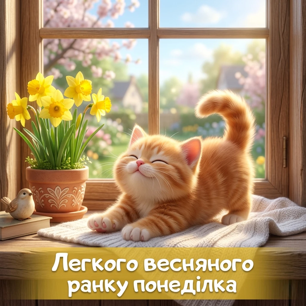 Доброго весняного ранку понеділка: красиві листівки та натхненні побажання