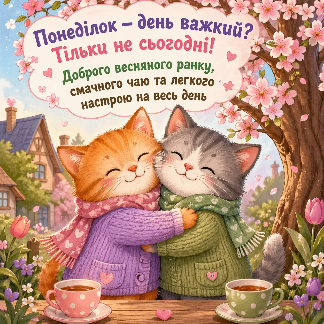 Доброго весняного ранку понеділка: красиві листівки та натхненні побажання