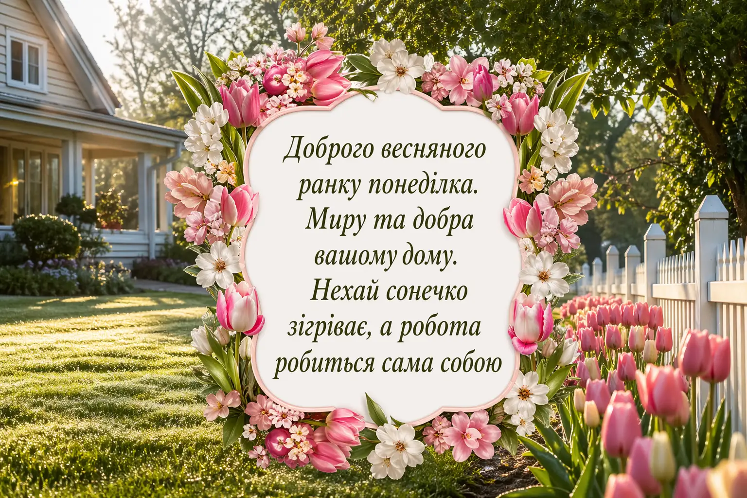 Доброго весняного ранку понеділка: красиві листівки та натхненні побажання