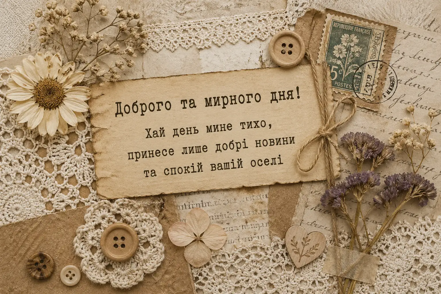 Доброго та мирного дня: найкращі побажання та душевні листівки для ваших близьких