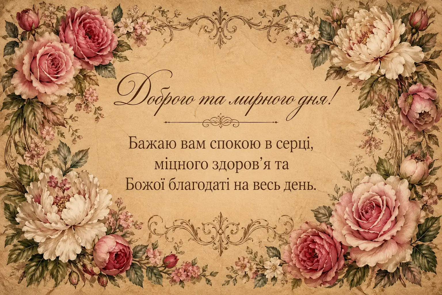 Доброго та мирного дня: найкращі побажання та душевні листівки для ваших близьких