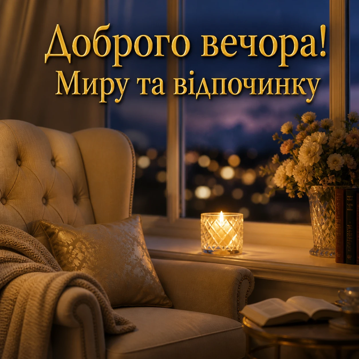 Картинки доброго вечора та добраніч: душевна добірка листівок для затишного настрою