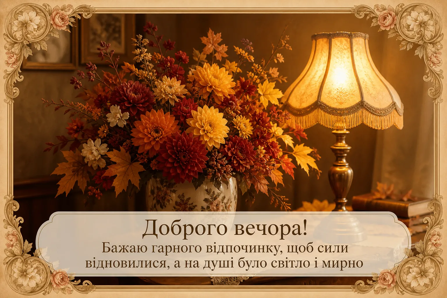 Картинки доброго вечора та добраніч: душевна добірка листівок для затишного настрою