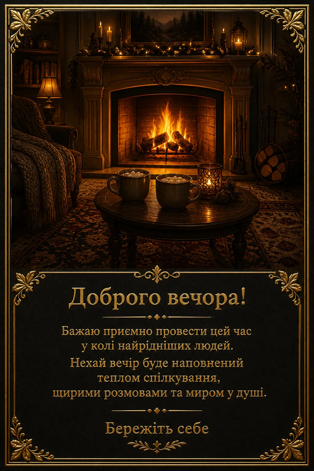 Картинки доброго вечора та добраніч: душевна добірка листівок для затишного настрою