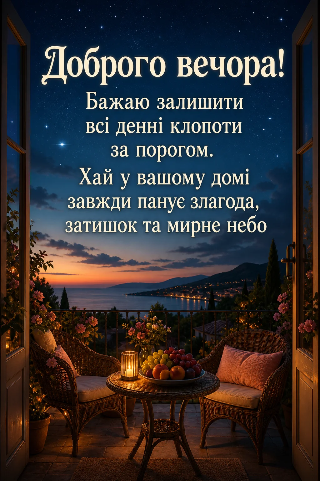 Картинки доброго вечора та добраніч: душевна добірка листівок для затишного настрою