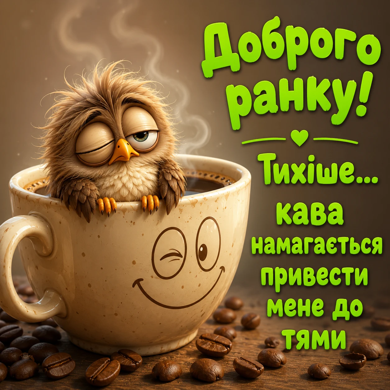 Красиві листівки з доброго ранку та кавою для натхненного початку дня
