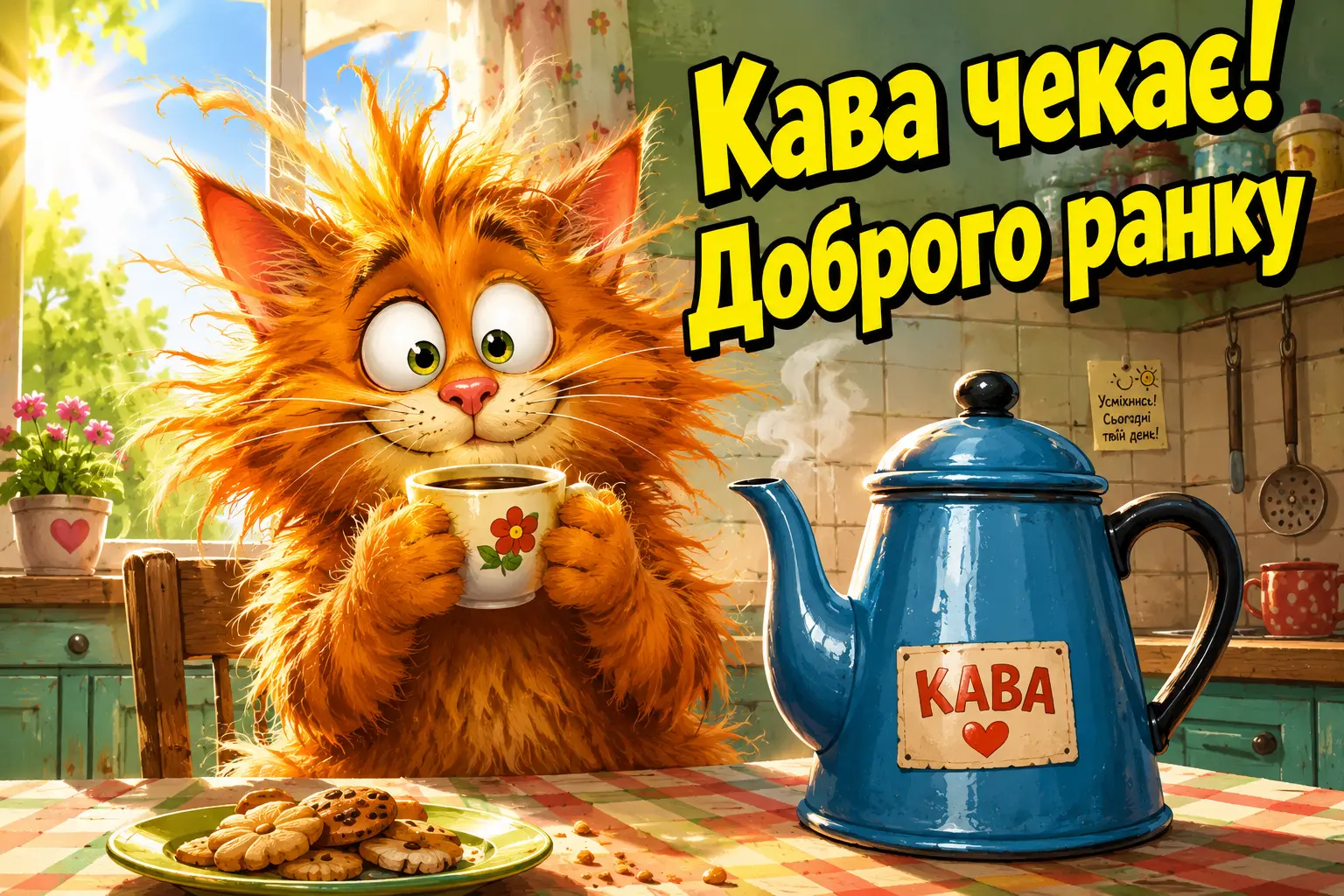 Красиві листівки з доброго ранку та кавою для натхненного початку дня