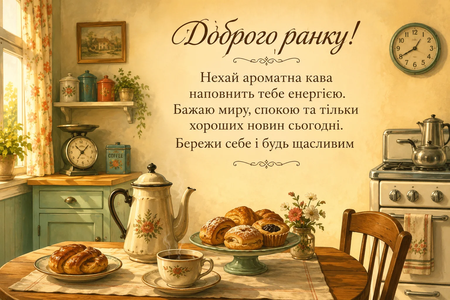 Красиві листівки з доброго ранку та кавою для натхненного початку дня