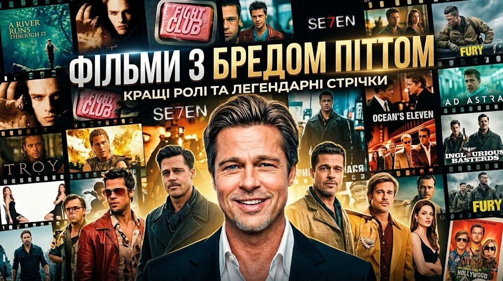 Усі знакові фільми з Бредом Піттом в одному місці