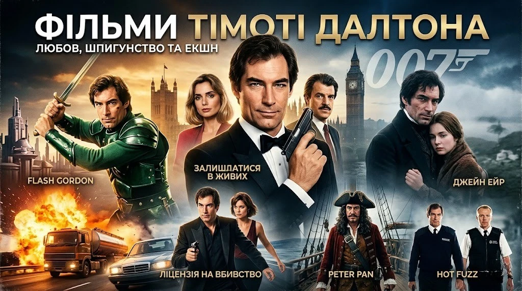 Найкращі фільми британського актора Тімоті Далтона