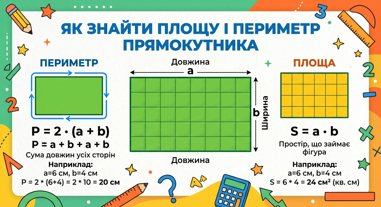 Прості математичні лайфхаки: як знайти площу і периметр прямокутника