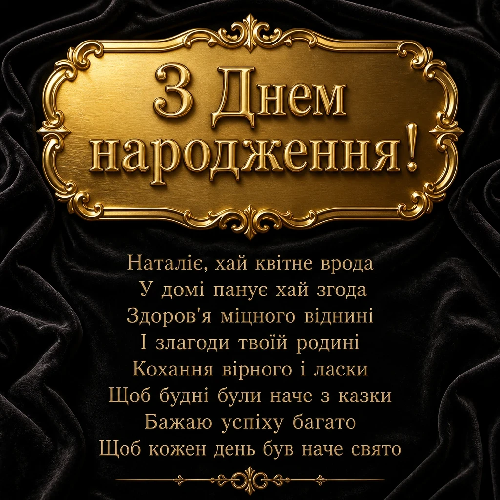 з днем народження наталія