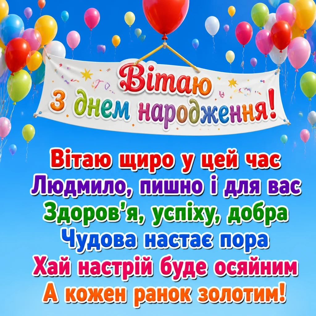 з днем народження людмила