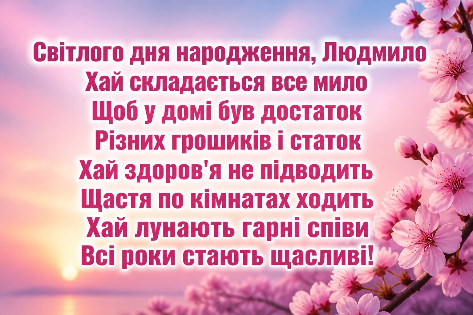 з днем народження людмила
