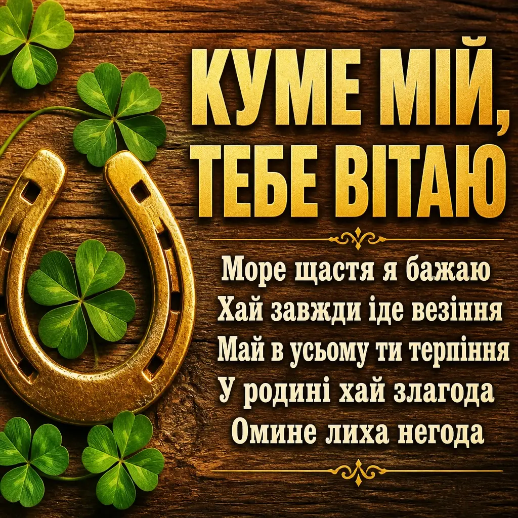 привітання кума з днем народження своїми словами