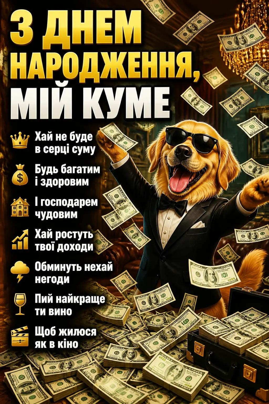 привітання кума з днем народження своїми словами