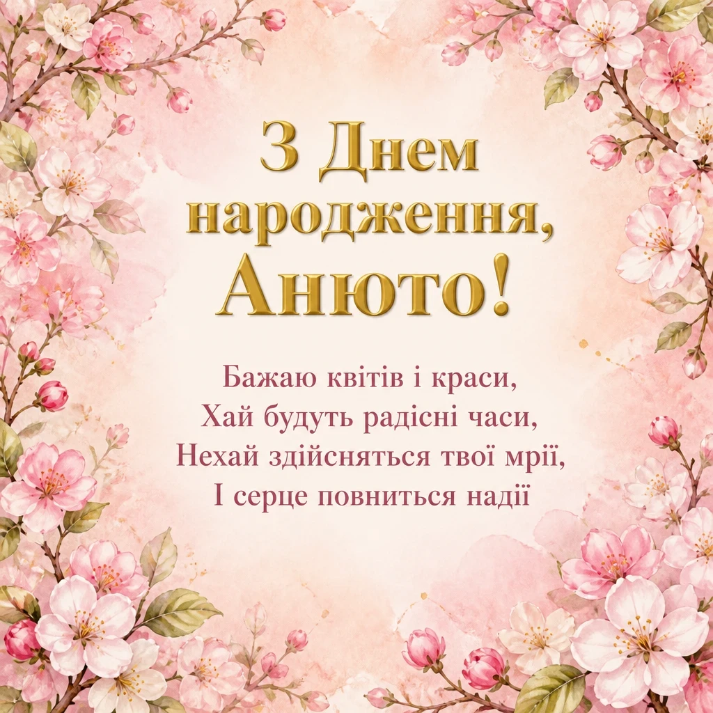 анюта з днем народження