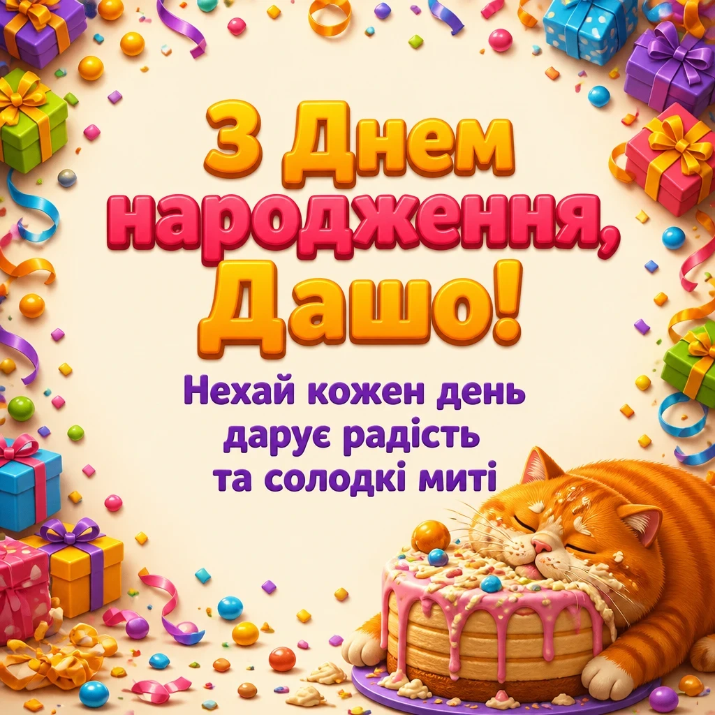 з днем народження даша