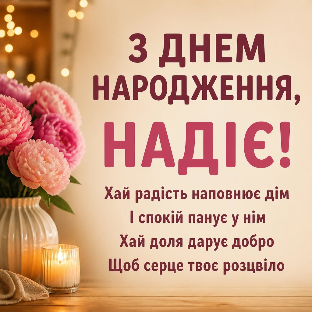 з днем народження надія