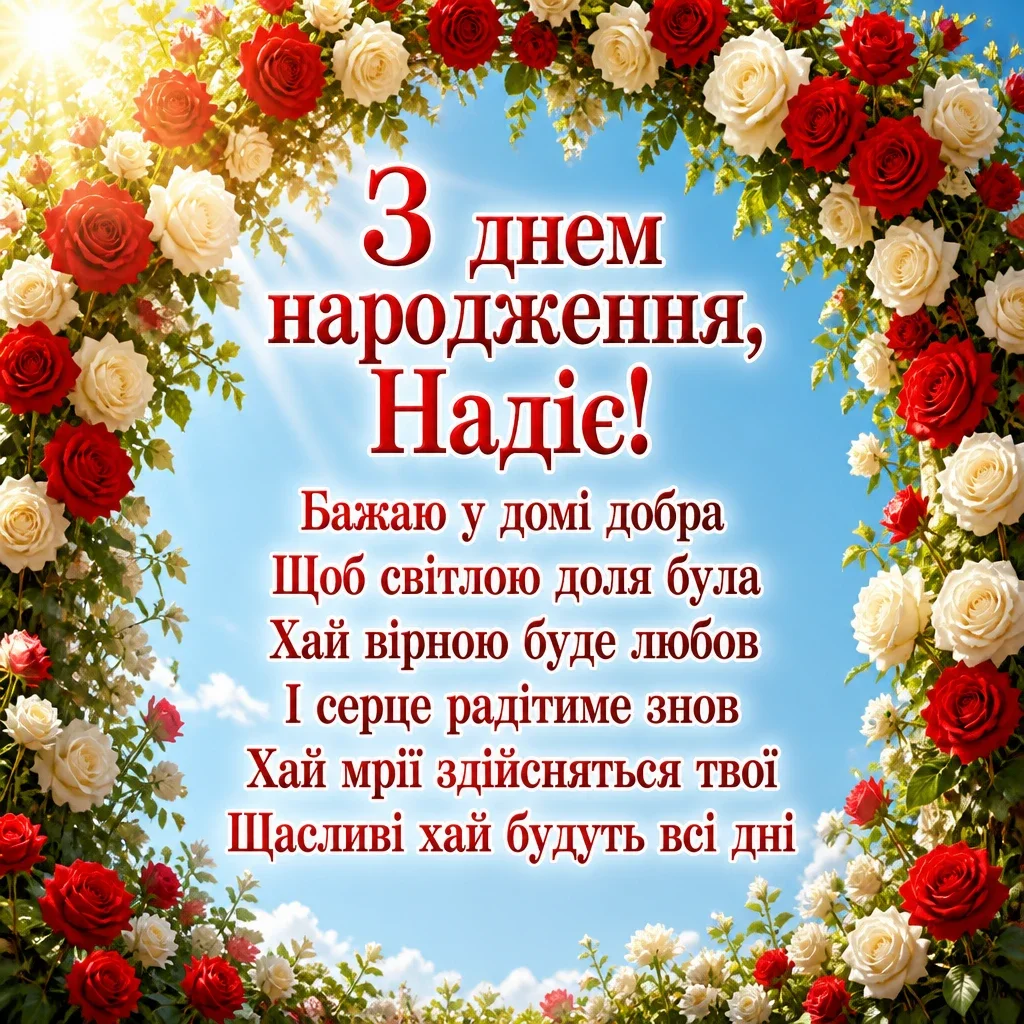 з днем народження надія