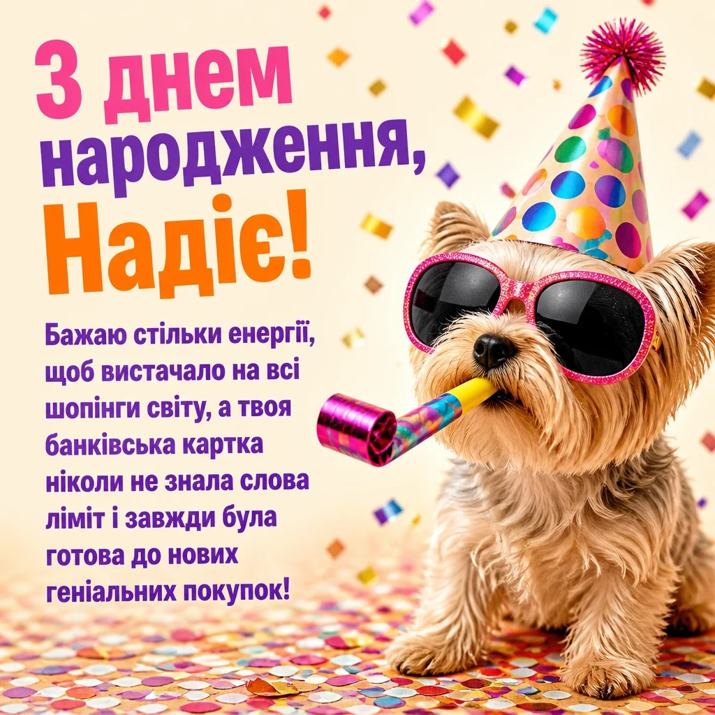 з днем народження надія